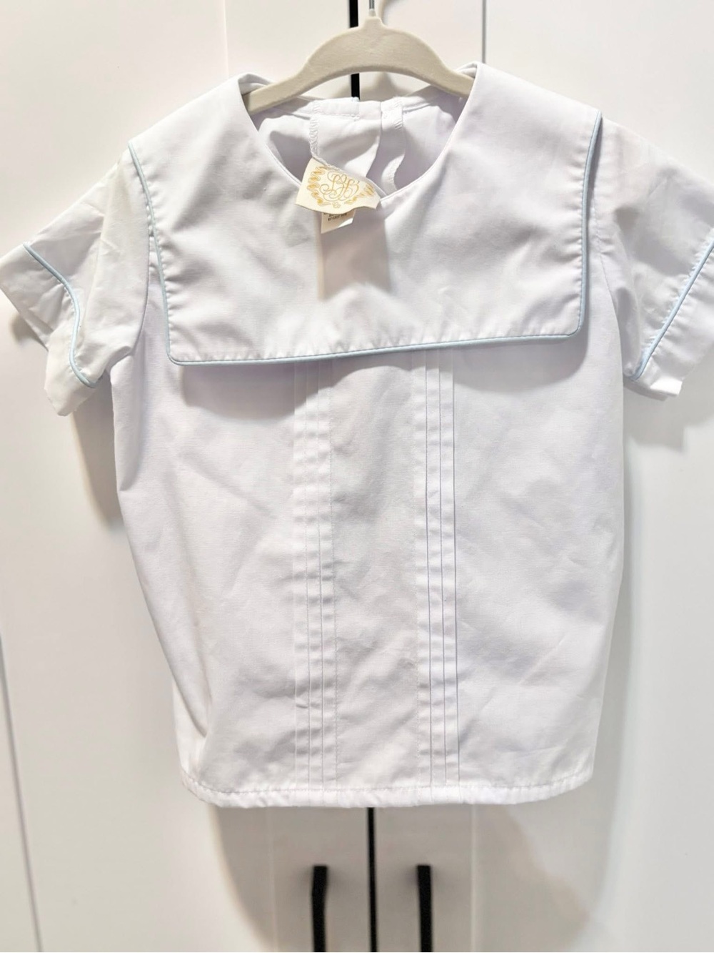 TBBC Classic White Boys' Sailor Collarr Shirt